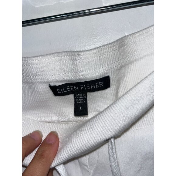 Eileen Fisher Womens White Linen-Blend Capri Pants Size L Large - Picture 5 of 11